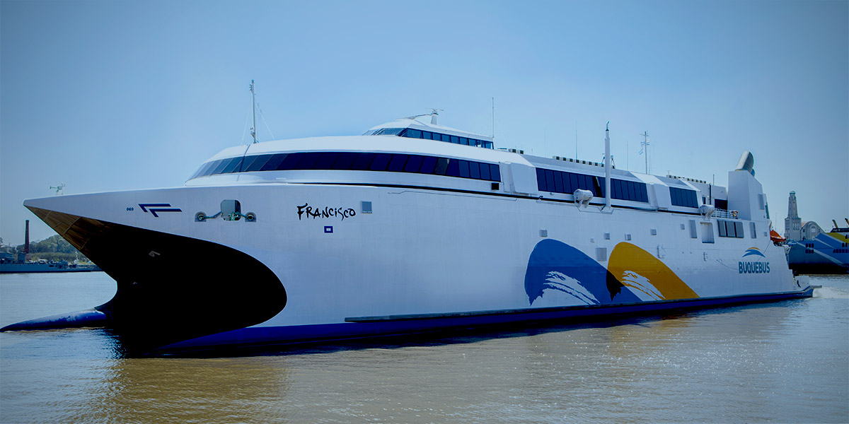 High speed passenger RO-RO ship powered by Gas Turbines fed on LNG.