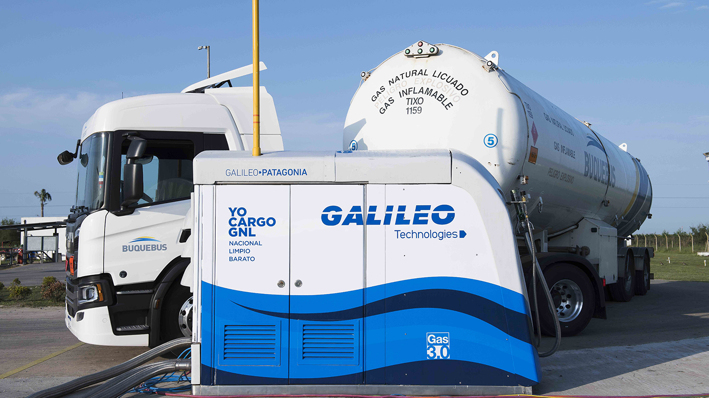 Estación Galileo Patagonia para la carga de GNL.